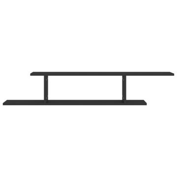 Raft TV cu montaj pe perete, negru, 125x18x23 cm, PAL - Img 7