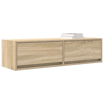 Raft TV Stejar Sonoma 100x31x25,5 cm Lemn prelucrat - Img 3
