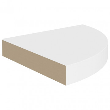 Rafturi colțar de perete, 4 buc., alb, 25 x 25 x 3,8 cm, MDF - Img 4