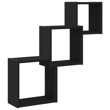 Rafturi cub perete, stejar negru, 68x15x68 cm, lemn prelucrat - Img 2