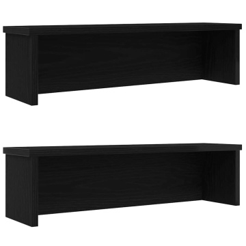 Rafturi de bucătărie stivuibile 2 buc Negru 60x15x16 cm - Img 1