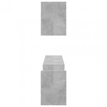 Rafturi de perete, 2 buc, gri beton, 100x15x20 cm, PAL - Img 5