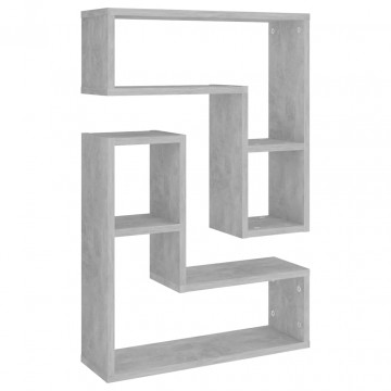 Rafturi de perete, 2 buc., gri beton, 50x15x50 cm, PAL - Img 2