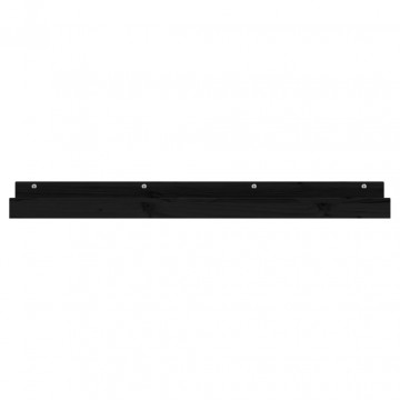 Rafturi de perete, 2 buc., negru, 110x12x9 cm, lemn masiv pin - Img 4