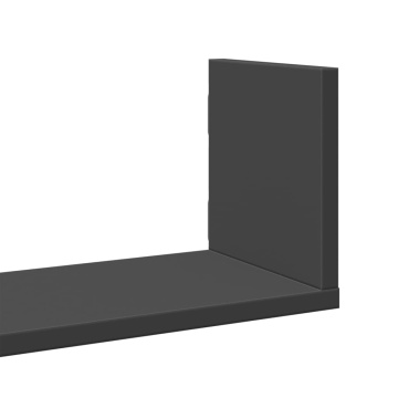 Rafturi de perete, 3 buc., negru, 80x18x18 cm, lemn prelucrat - Img 6