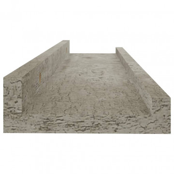 Rafturi de perete, 4 buc., gri beton, 40x9x3 cm - Img 5