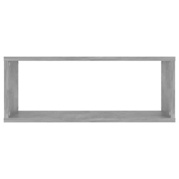 Rafturi de perete cub, 2 buc, gri beton, 60x15x23 cm, PAL - Img 8