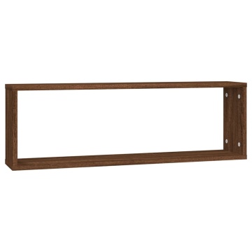 Rafturi de perete cub, 2 buc. stejar maro, 80x15x26,5 cm, lemn - Img 8