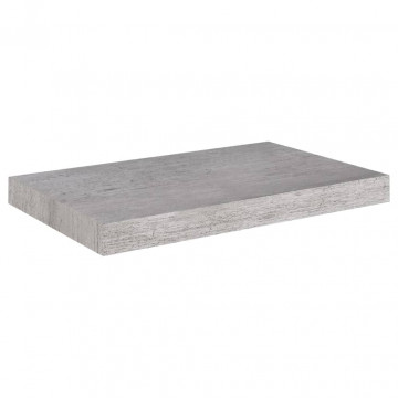 Rafturi de perete suspendate 2 buc. gri beton 50x23x3,8 cm MDF - Img 4