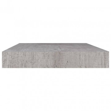 Rafturi de perete suspendate 2 buc. gri beton 50x23x3,8 cm MDF - Img 5