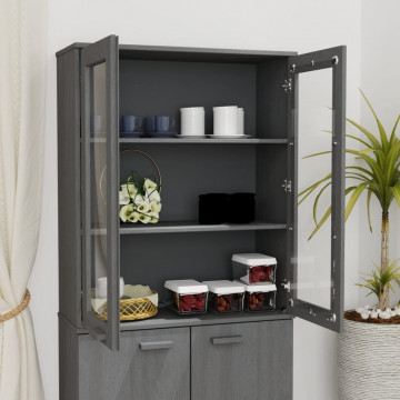 Rafturi superioare dulap, gri închis, 85x35x100 cm, lemn de pin - Img 3