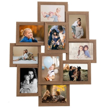 Ramă foto colaj maro deschis, pentru 10 foto x (10x15 cm), MDF - Img 2