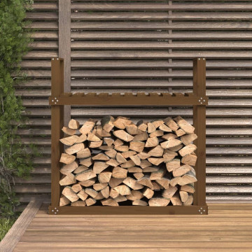 Rastel lemne de foc, maro miere, 110x35x108,5 cm lemn masiv pin - Img 3
