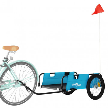 Remorcă bicicletă pentru marfă, albastru, textil oxford și fier - Img 3