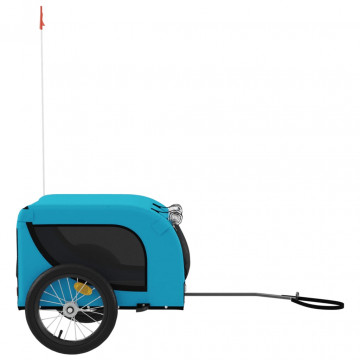 Remorcă de bicicletă câini albastru&negru textil oxford&fier - Img 4