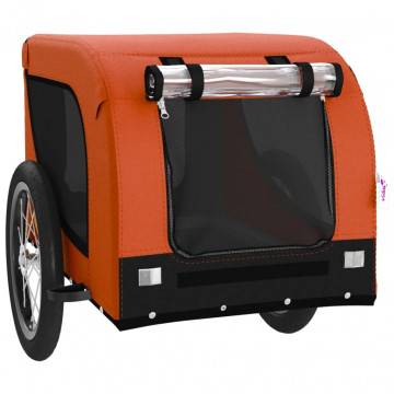 Remorcă de bicicletă câini portocaliu&negru textil oxford&fier - Img 4