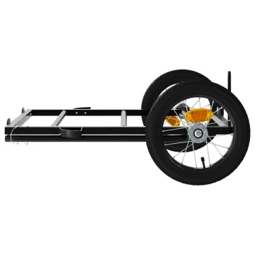 Remorcă de bicicletă, negru, 122x53x28 cm, fier - Img 5