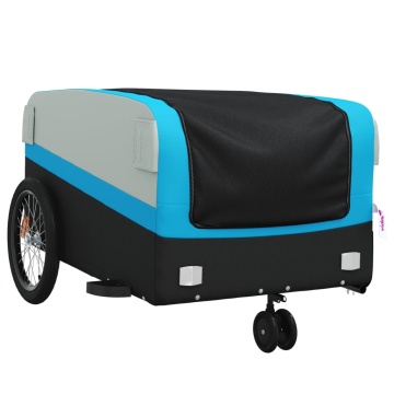 Remorcă pentru biciclete, negru și albastru, 45 kg, fier - Img 4