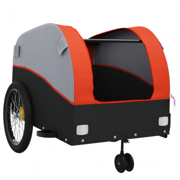 Remorcă pentru biciclete, negru și portocaliu, 45 kg, fier - Img 8