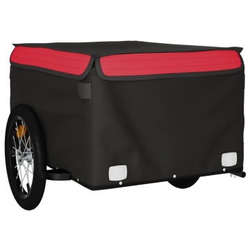 Remorcă pentru biciclete, negru și roșu, 45 kg, fier - Img 4