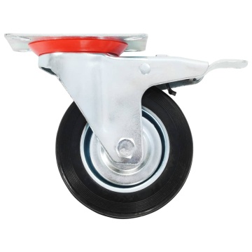 Roți pivotante cu frâne duble, 4 buc., 100 mm - Img 4