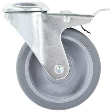 Roți pivotante cu gaură pentru șurub, 4 buc., 100 mm - Img 4