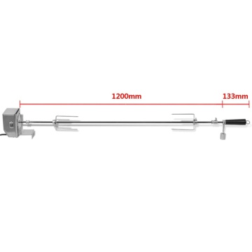 Rotisor cu motor profesional pentru grătar, oțel, 1200 mm - Img 6