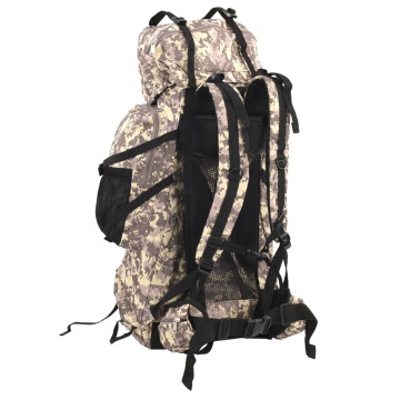 Rucsac de drumeție, camuflaj maro camel, 80 L, țesătură oxford - Img 3