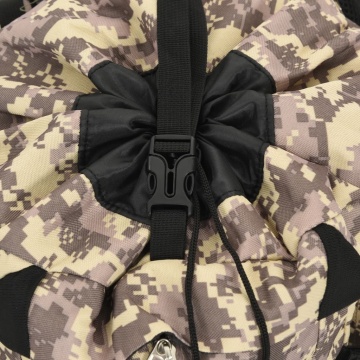 Rucsac de drumeție, camuflaj maro camel, 80 L, țesătură oxford - Img 5