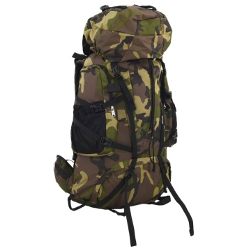 Rucsac de drumeție, verde camuflaj, 100 L, țesătură oxford - Img 1