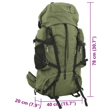 Rucsac de drumeție, verde kaki, 80 L, țesătură oxford - Img 7