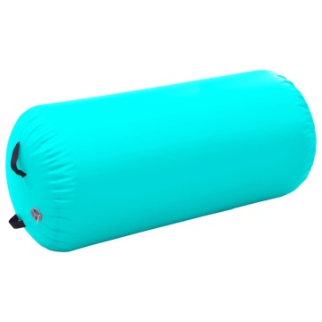 Rulou de gimnastică gonflabil cu pompă, verde, 120 x 75 cm, PVC - Img 2