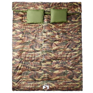 Sac de dormit dublu cu perne de camping, adulți, 3-4 anotimpuri - Img 2