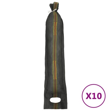 Saci de nisip, 10 buc., verde închis, 103x25 cm, HDPE - Img 2