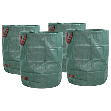 Sacii de gunoi pentru grădină cu mânere 4 bucăți, pliabili, forma rotundă, verde, 300 L - Img 2