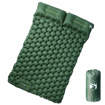 Saltea de camping auto-gonflabilă, cu perne, 2 persoane, verde - Img 1