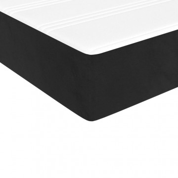 Saltea de pat cu arcuri, negru, 140x200x20 cm, catifea - Img 7