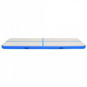 Saltea gimnastică gonflabilă cu pompă albastru 700x100x20cm PVC - Img 4