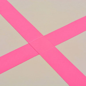 Saltea gimnastică gonflabilă cu pompă roz 800x100x10cm PVC - Img 7