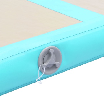 Saltea gimnastică gonflabilă cu pompă verde 800x100x10cm PVC - Img 11
