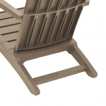 Scaun Adirondack de grădină, maro deschis, polipropilenă - Img 6