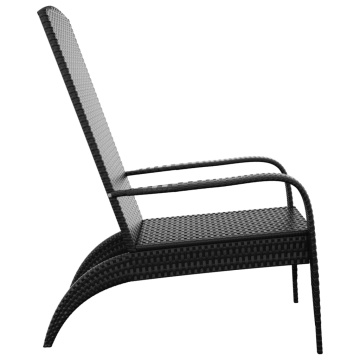 Scaun Adirondack de grădină, negru, poliratan - Img 4