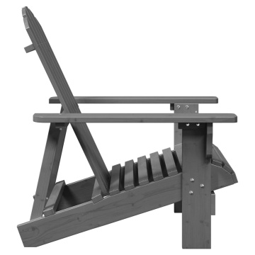 Scaun Adirondack, gri, 69x85x90,5 cm, lemn masiv de brad - Img 4