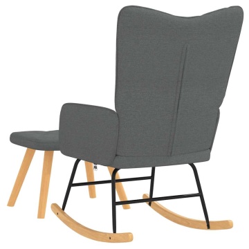 Scaun balansoar cu taburet, gri închis, textil - Img 8
