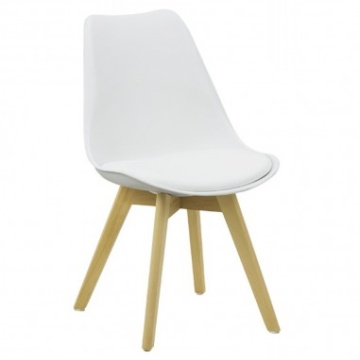 Scaun bucatarie si living BUC 242, ergonomic, polipropilena, sezut cu piele ecologica, cadru lemn, 110 kg - Img 1