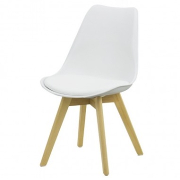 Scaun bucatarie si living BUC 242, ergonomic, polipropilena, sezut cu piele ecologica, cadru lemn, 110 kg - Img 2
