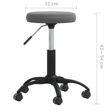 Scaun de birou pivotant, gri închis, catifea - Img 6