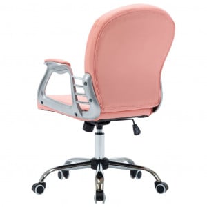 Scaun de birou rotativ, roz, piele ecologică - Img 6