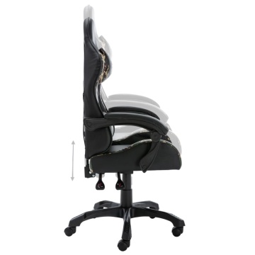 Scaun de jocuri, negru și camuflaj, piele ecologică - Img 6