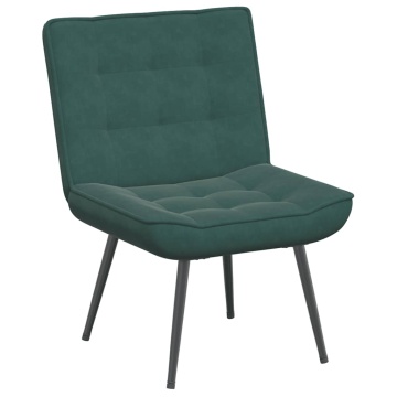 Scaun de relaxare cu taburet, verde închis, catifea - Img 8